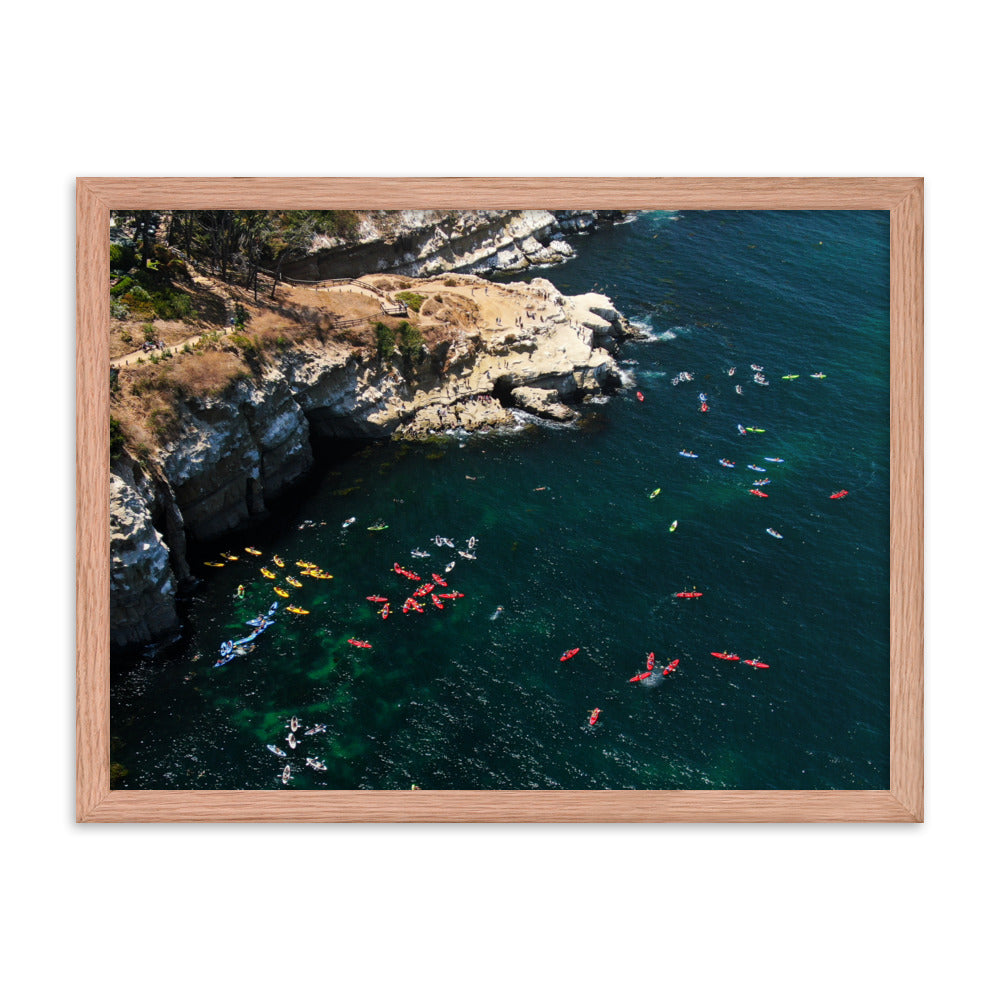 Kayaking At The Cove Framed poster