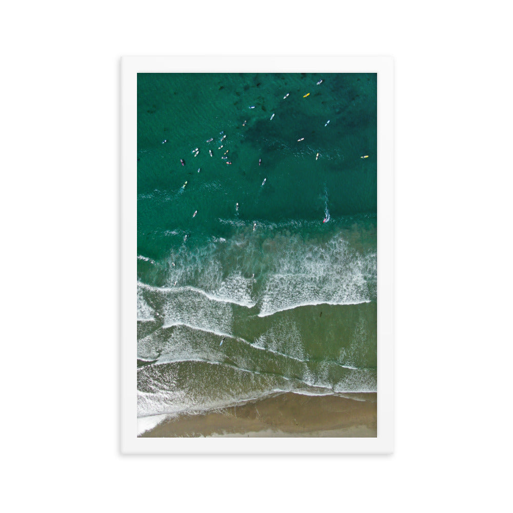 Surfing The Shores Framed poster